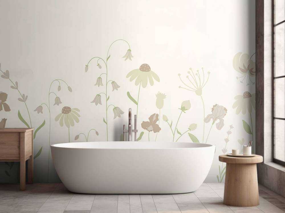 Campo di fiori alto beige con rosa antico