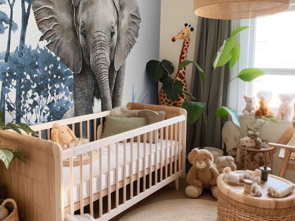 Elefante nella giungla blu