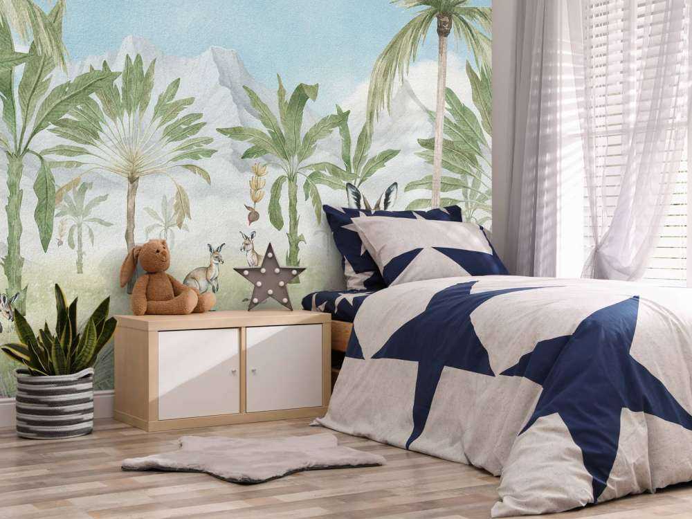 Paesaggio di canguri a colori