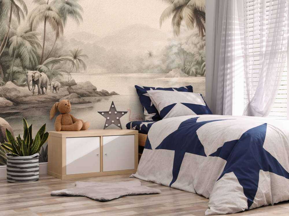 Paesaggio con animali nella giungla