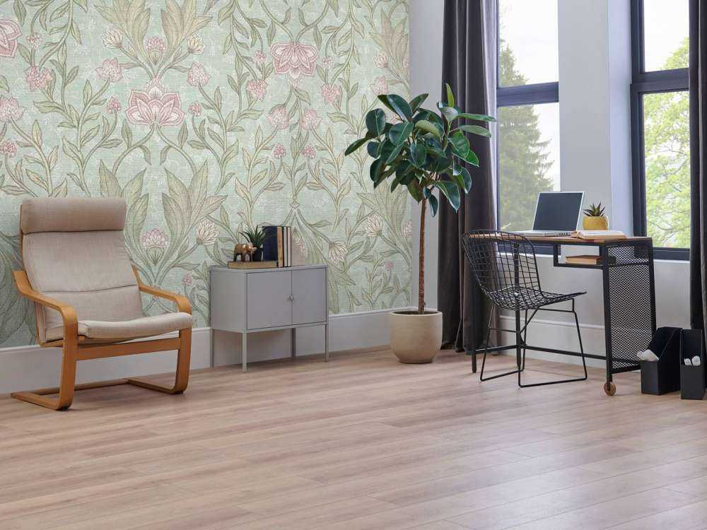 Damasco floreale Morris - Verde menta