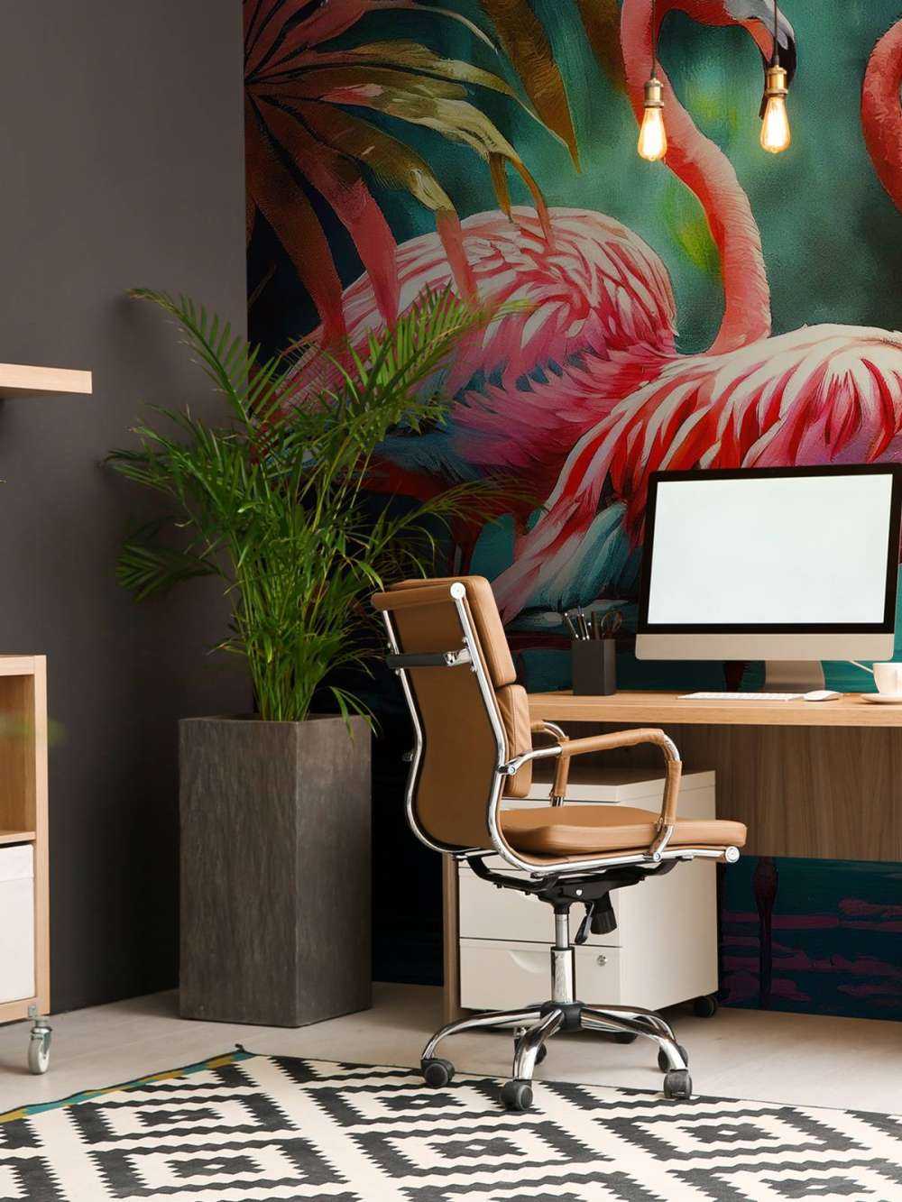 Duo di Fenicotteri Rosa Velluto