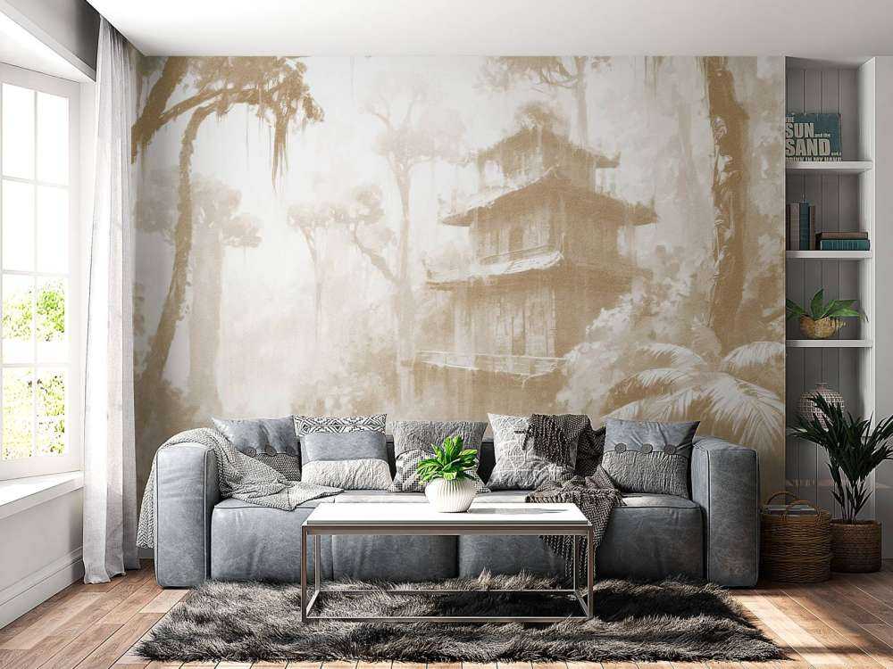 Capanna Nascosta nella Foresta Nebbiosa, taupe