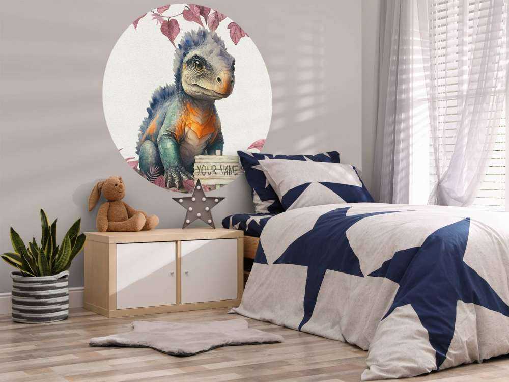 Baby ankylosaurus nella giungla rosa