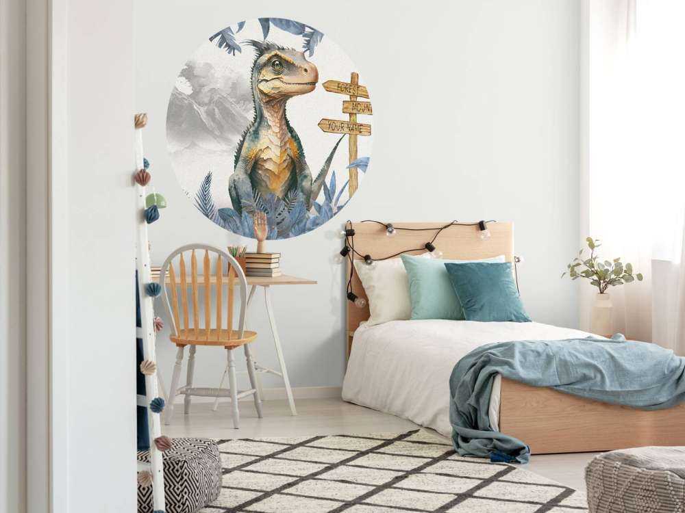 Baby velociraptor nella giungla blu