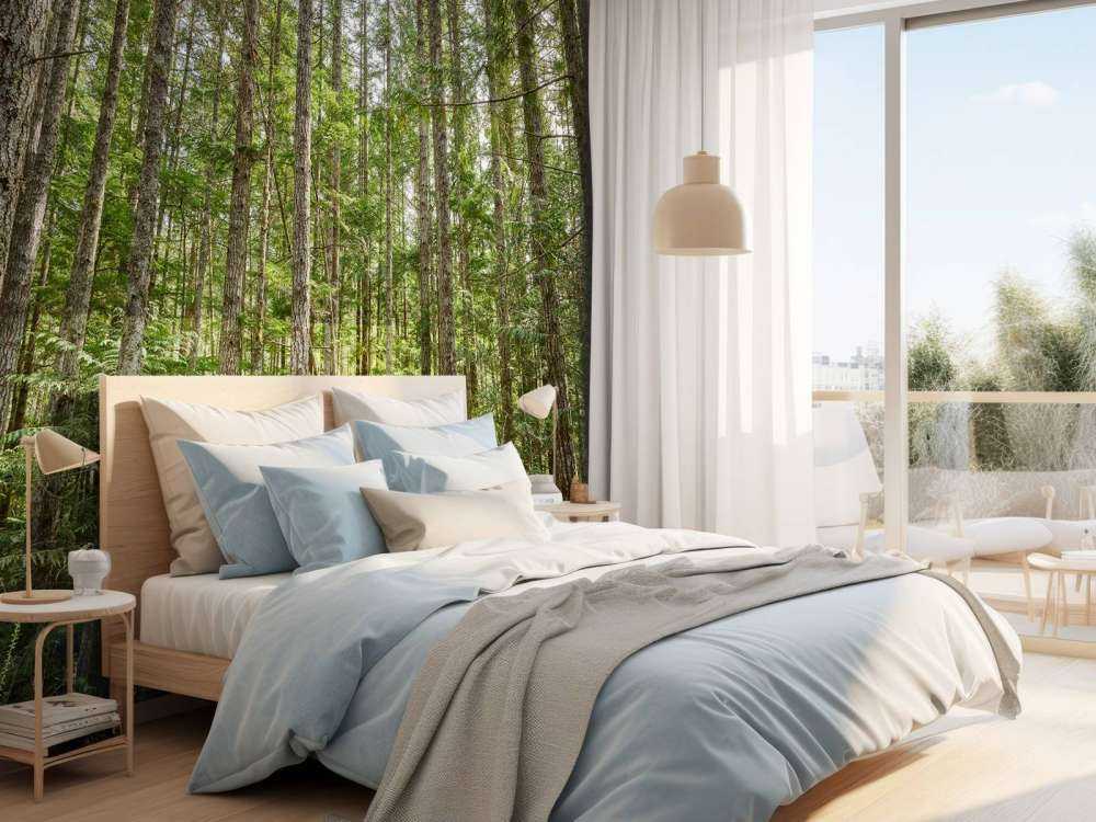 Alberi sottili nella foresta