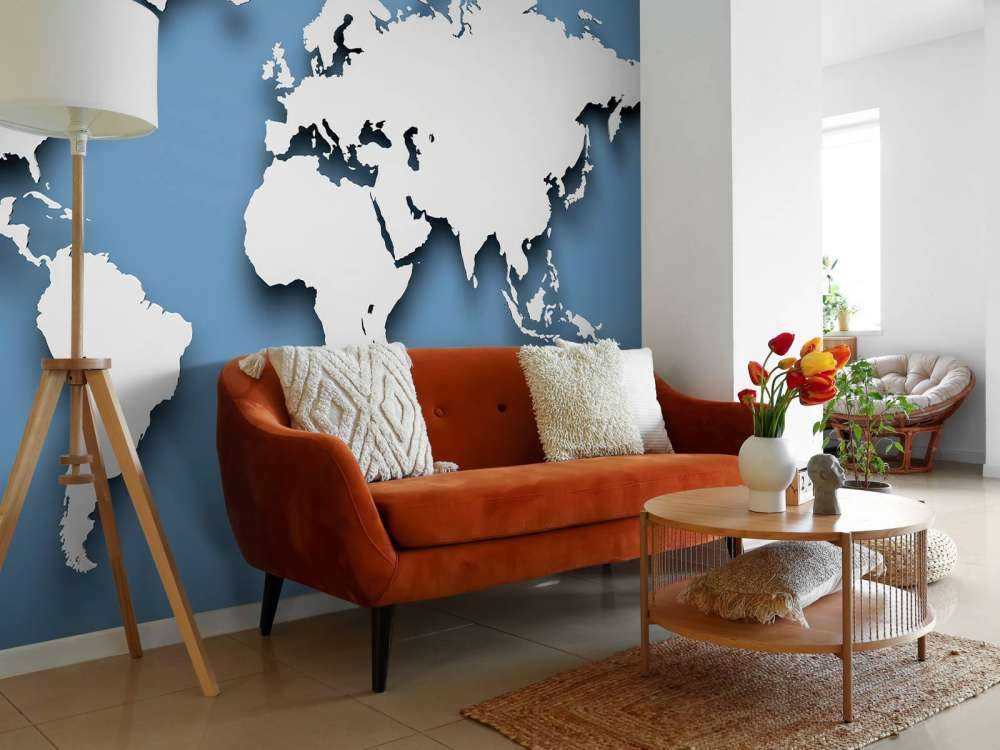 3D Mappa del mondo blu