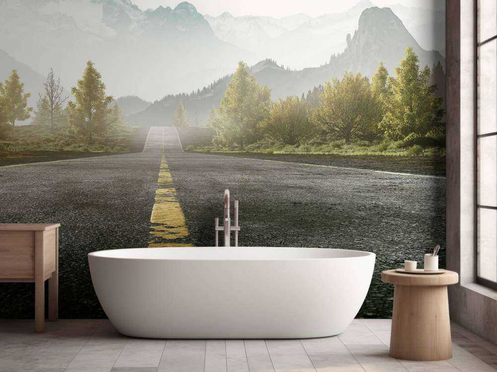 Strada con le montagne