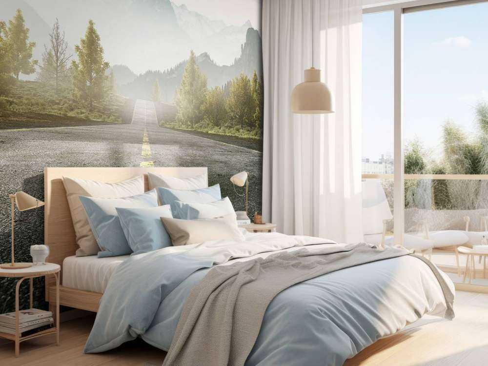 Strada con le montagne