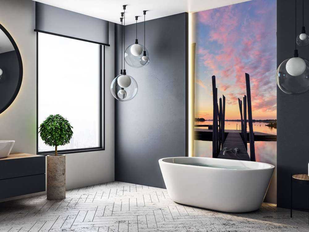 L'alba al bacino di nuoto