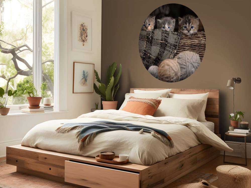 Tre gattini in un cestino