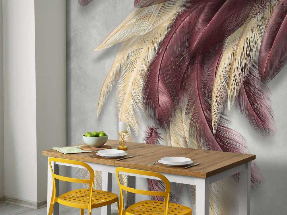 Plumas sobre hormigón