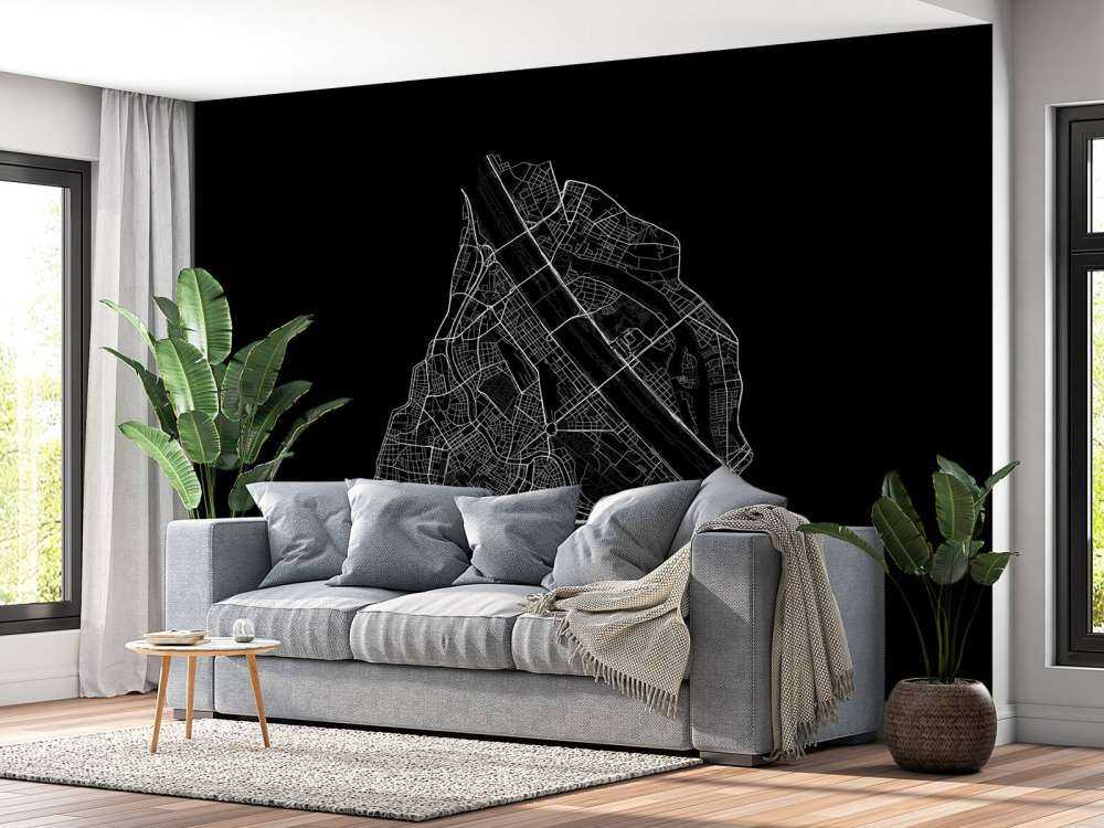 Mappa del centro di Vienna, nero