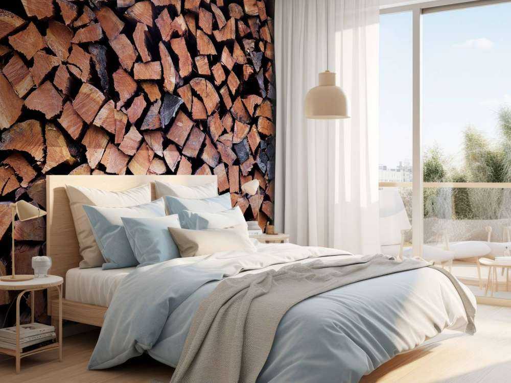 Legno spaccato e accatastato