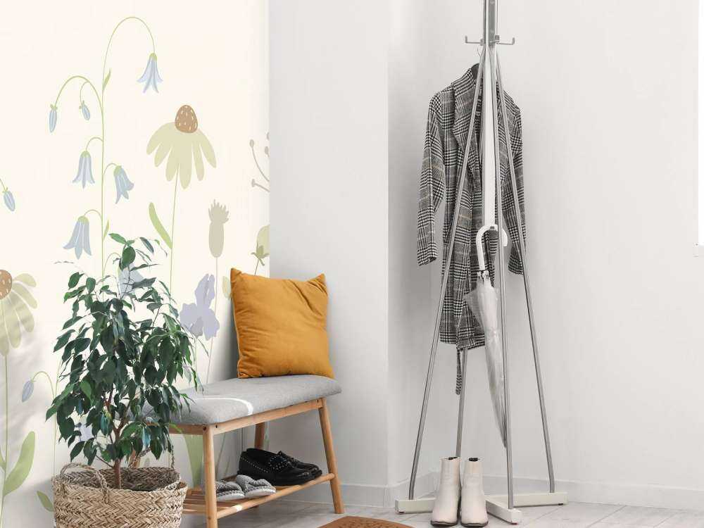 Campo di fiori alto beige, rosa antico, verde e lilla