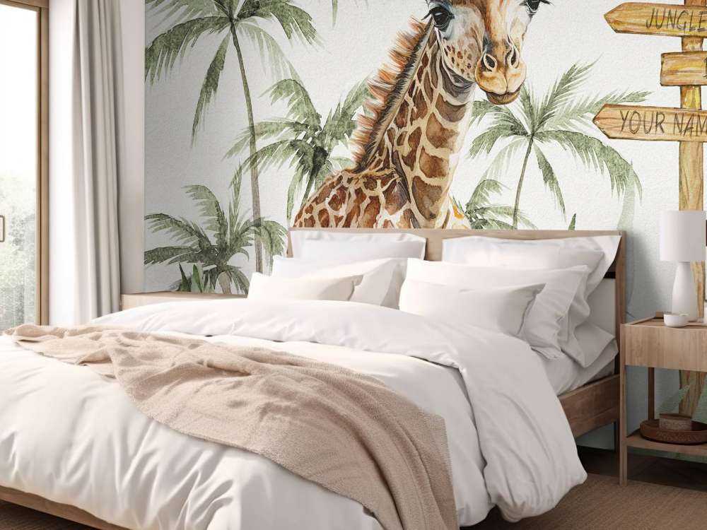 Baby giraffa nella giungla