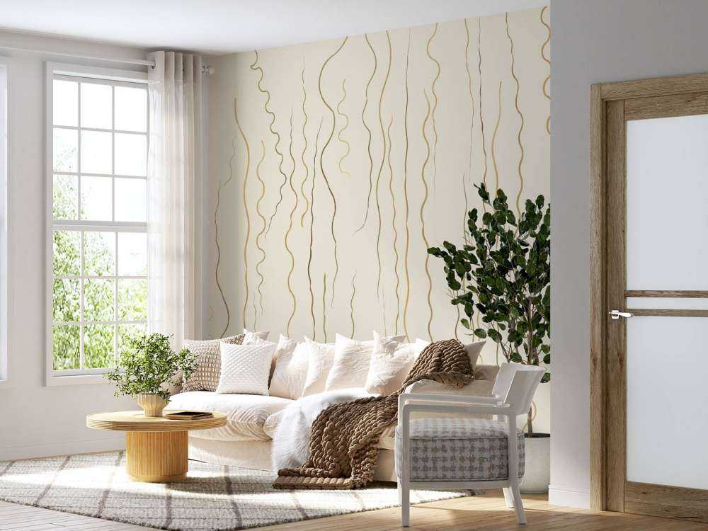 Linee organiche erba beige