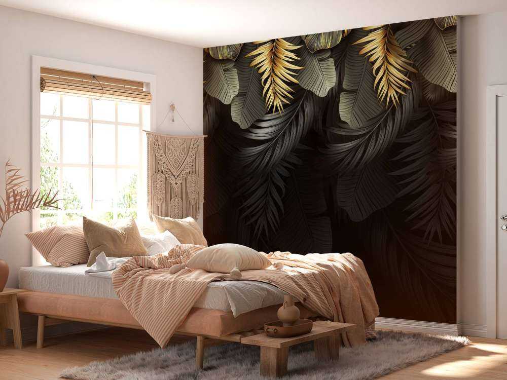 Foglie su sfondo scuro