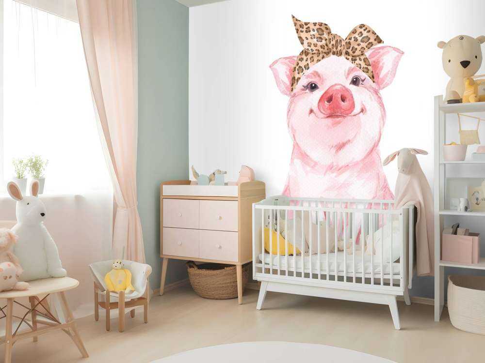 Divertente porcellino con una bandana