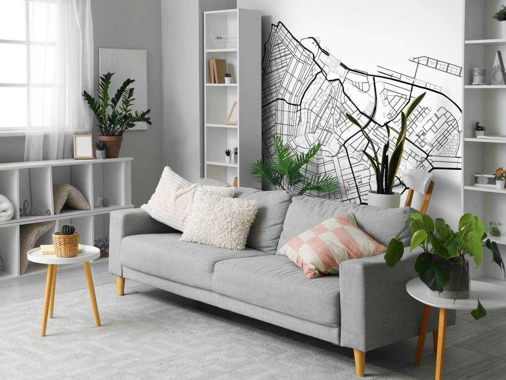 Mappa del centro di Amsterdam, bianco