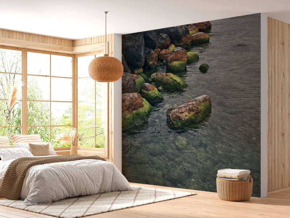 Rocce sul lago di montagna