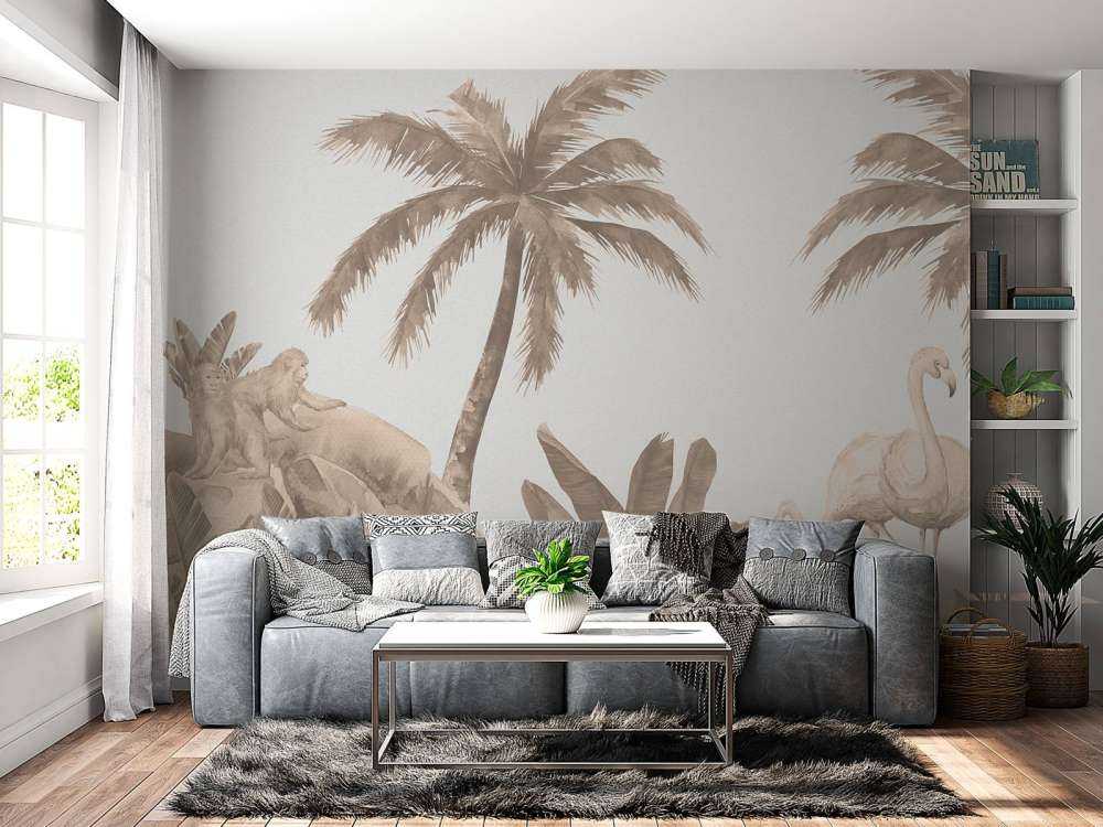 Scimmie e fenicotteri