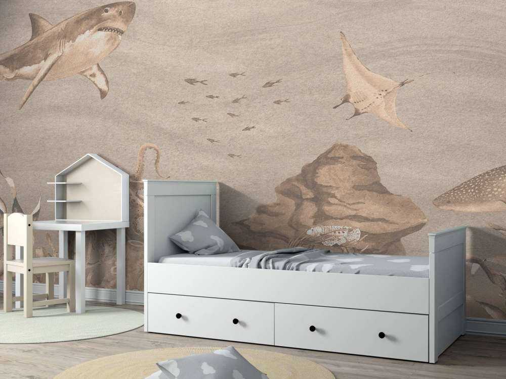 Mondo sottomarino con squali