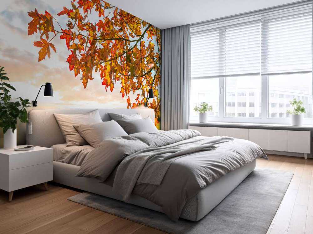 Albero d'autunno al tramonto