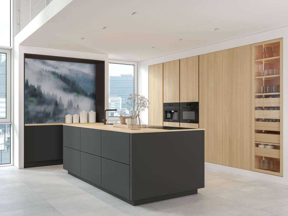 Foresta nebbiosa in montagna