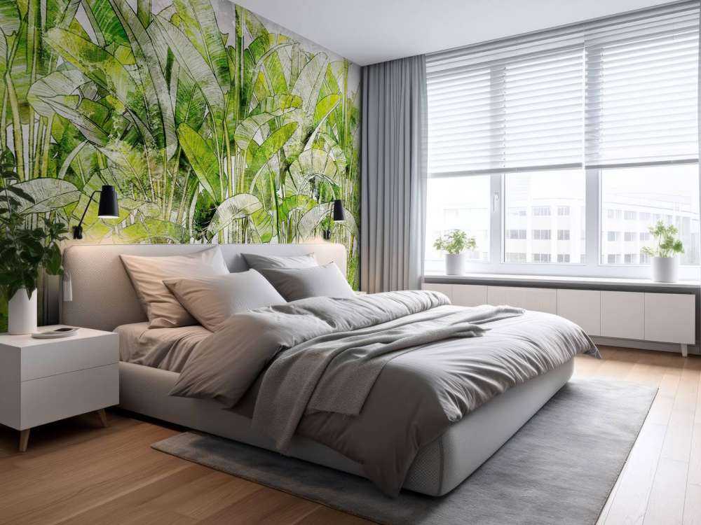 Grandes hojas de palmera dibujadas