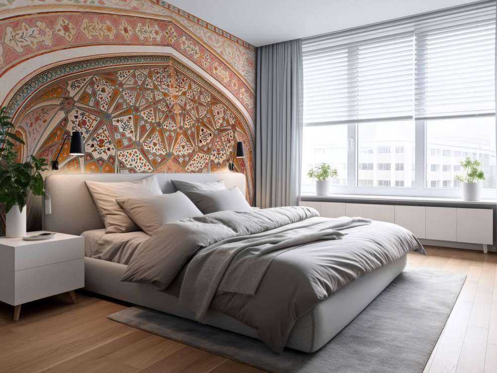 Arco indiano riccamente dipinto 