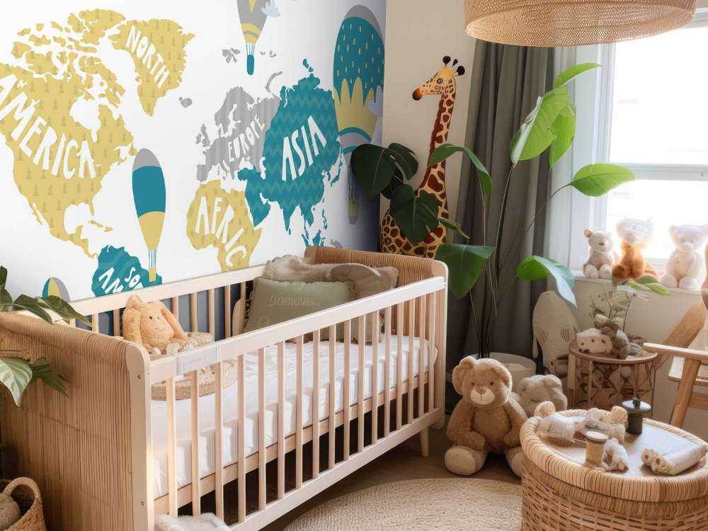 Mappa del mondo con palloncini