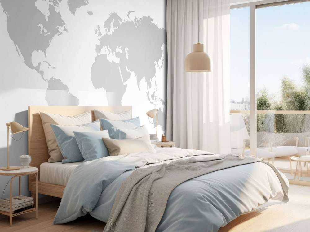 Grigio mappa del mondo