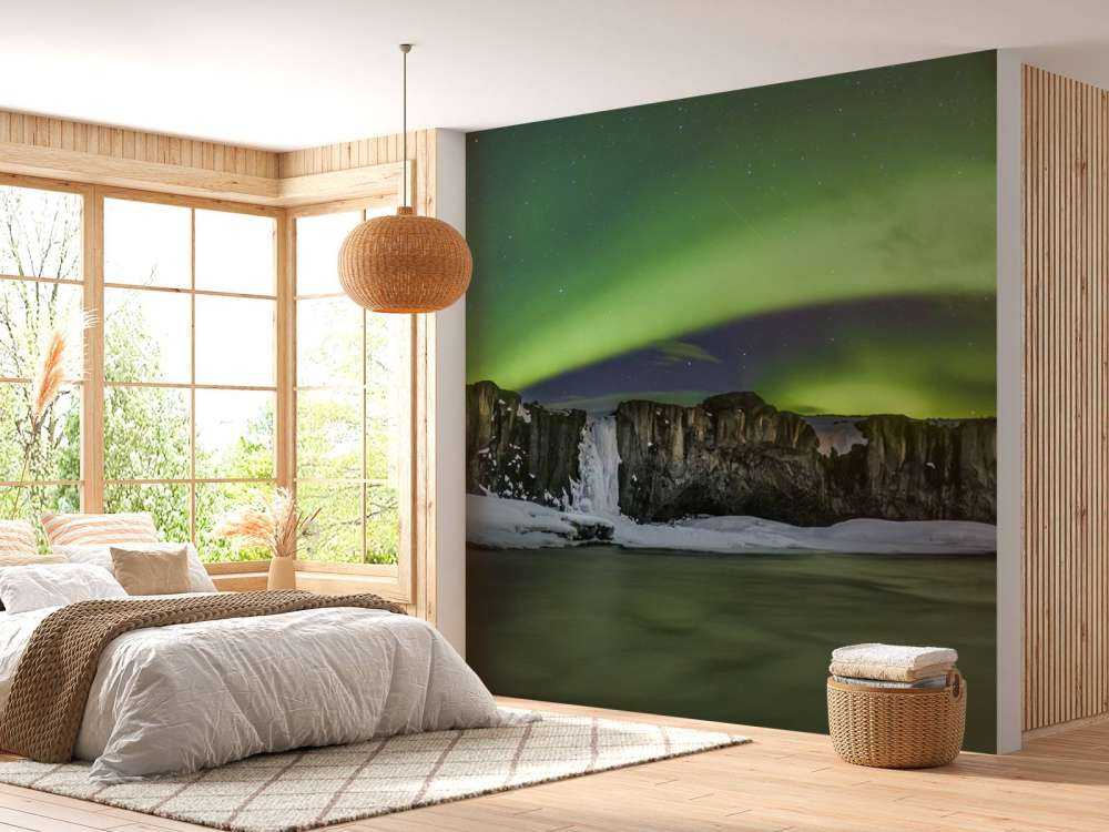 Foto panoramica dell'aurora boreale