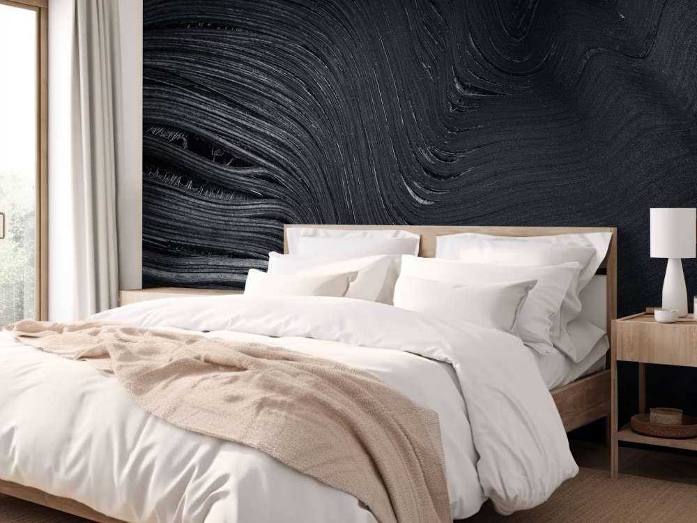 Vecchia foglia di palma in bianco e nero