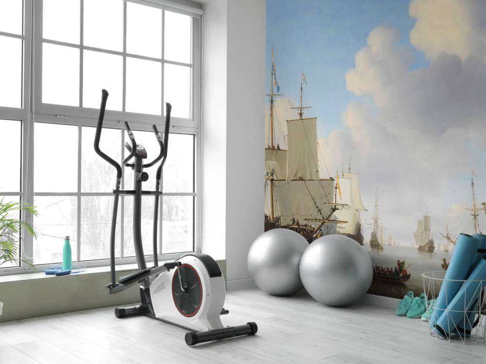 Carta da parati fotografica Rijksmuseum. Navi olandesi su un mare calmo.