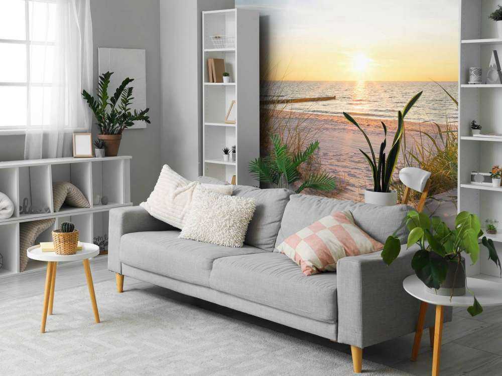 Spiaggia di dune con tramonto