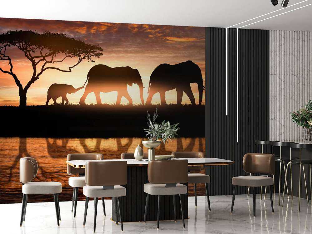 Elefanti nella savana