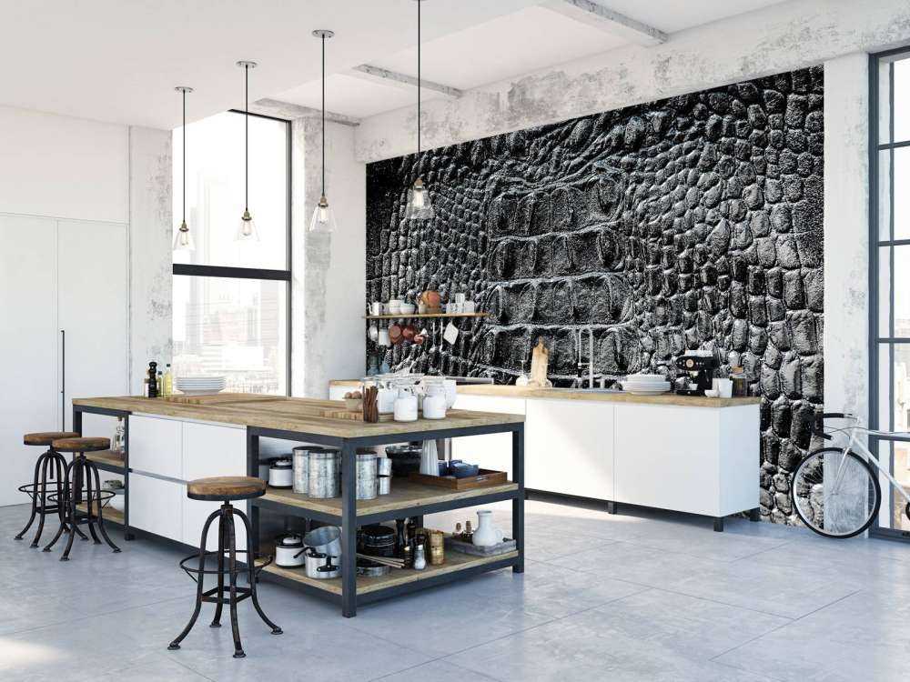 Pelle di coccodrillo in nero