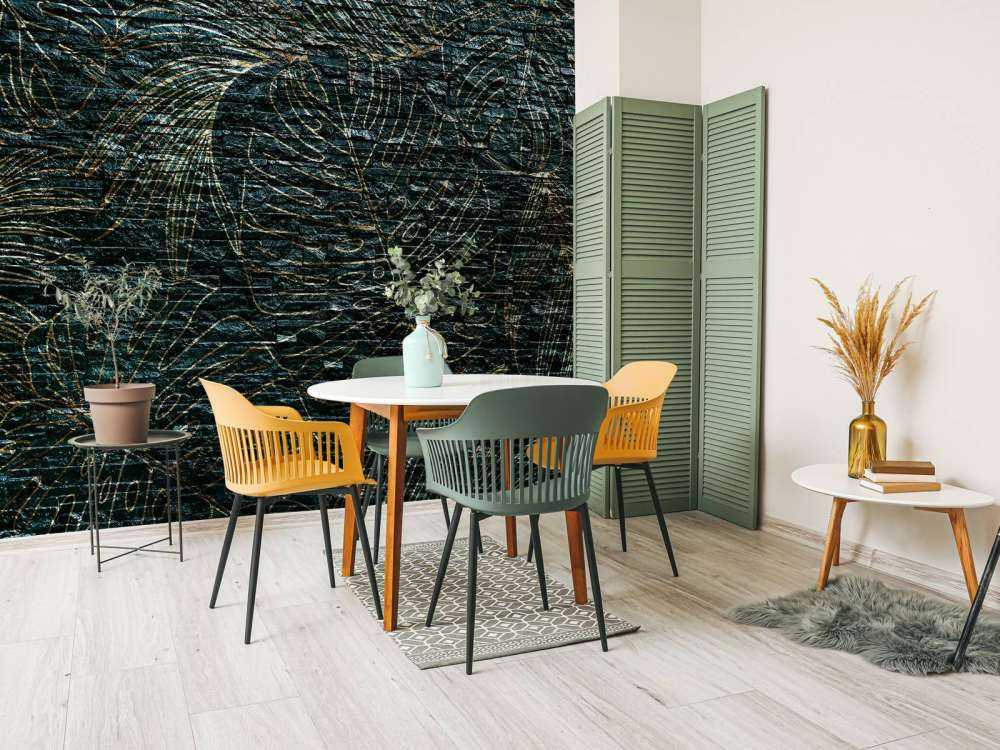 Disegno murale con foglie