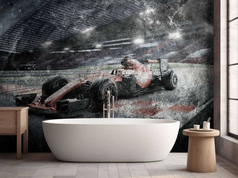 Auto da corsa nello stadio