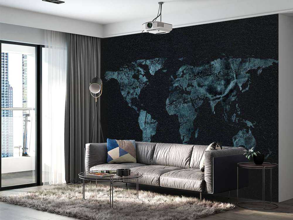 Mappa del mondo blu