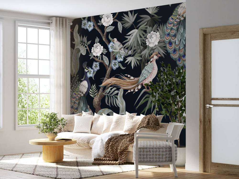 Peacock Splendor in Night Bloom