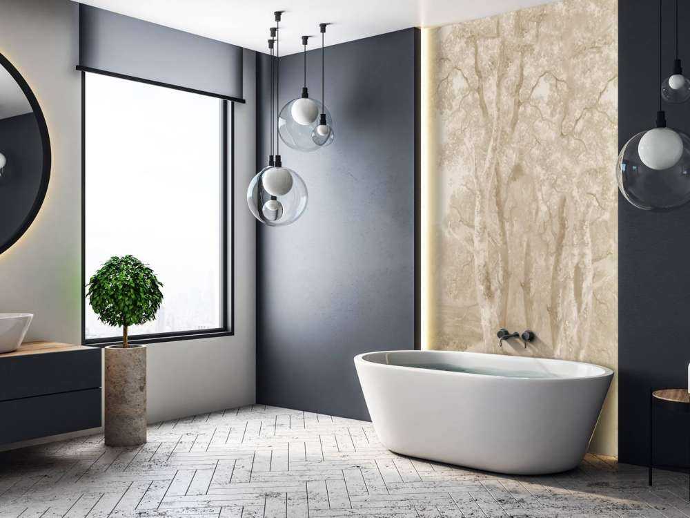 Panorama di paesaggio forestale beige