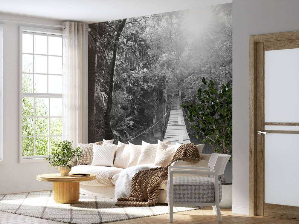 Ponte sospeso in bianco e nero