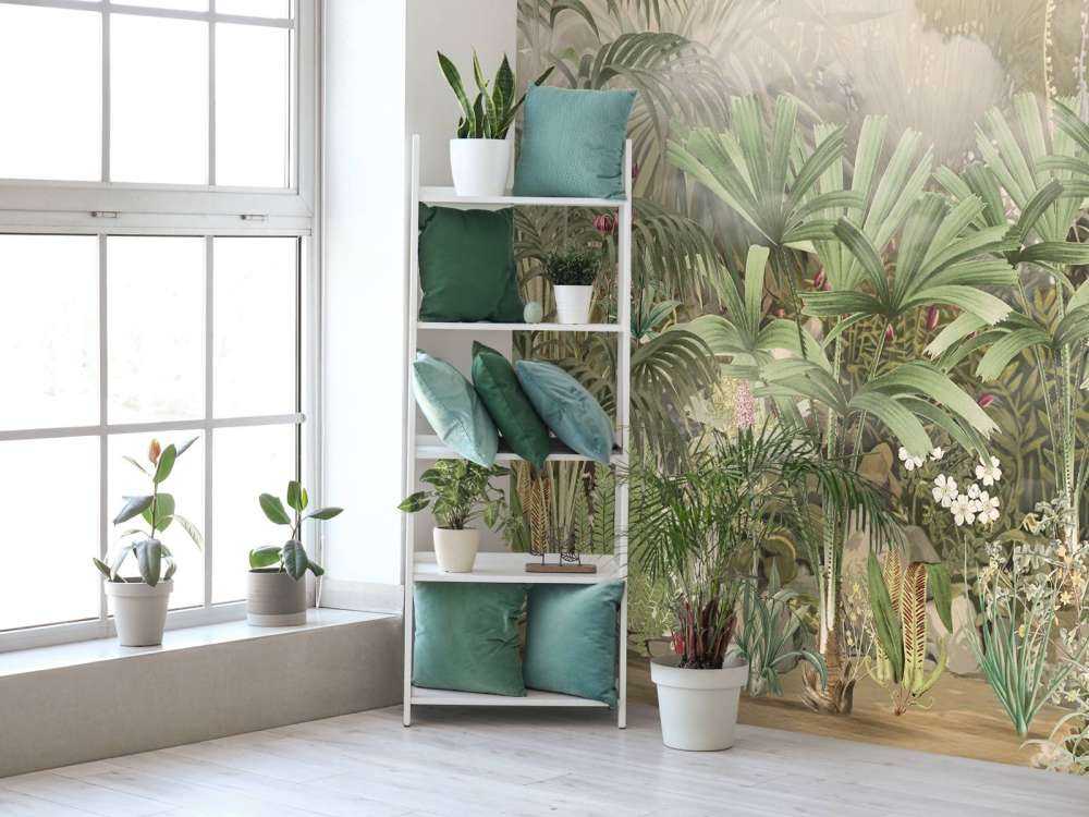 Mattina nel Giardino Tropicale Verde