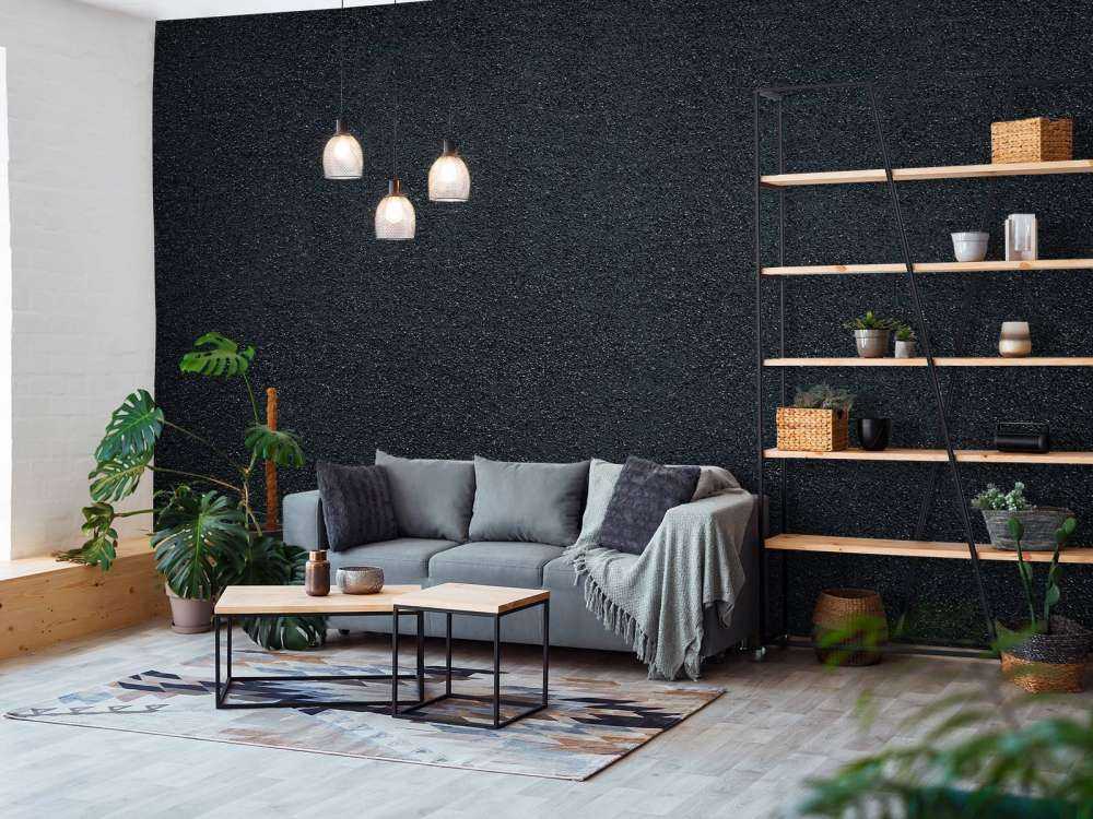 Muro scuro con pietre fini