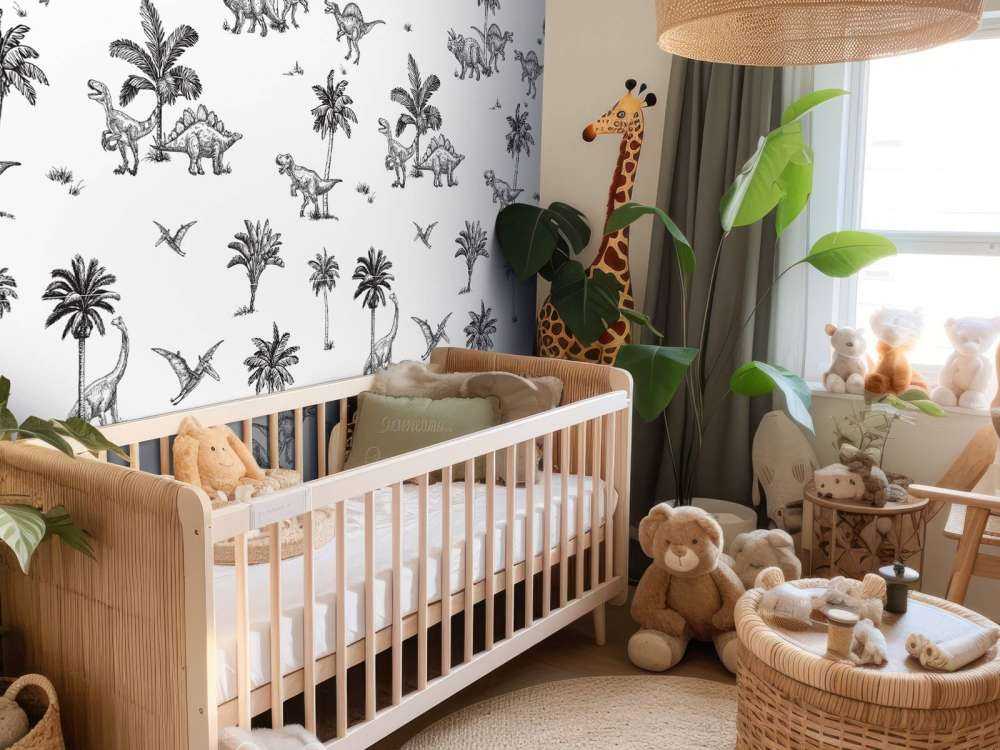 Disegno di dinosauri in bianco e nero