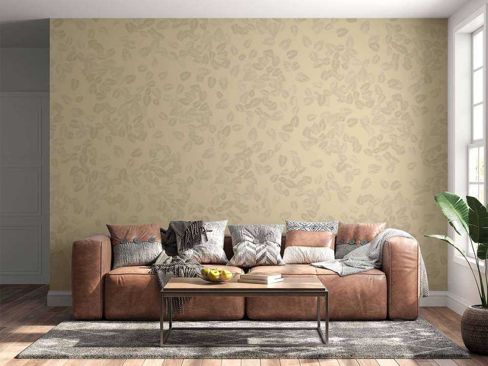 Piccole foglie su beige