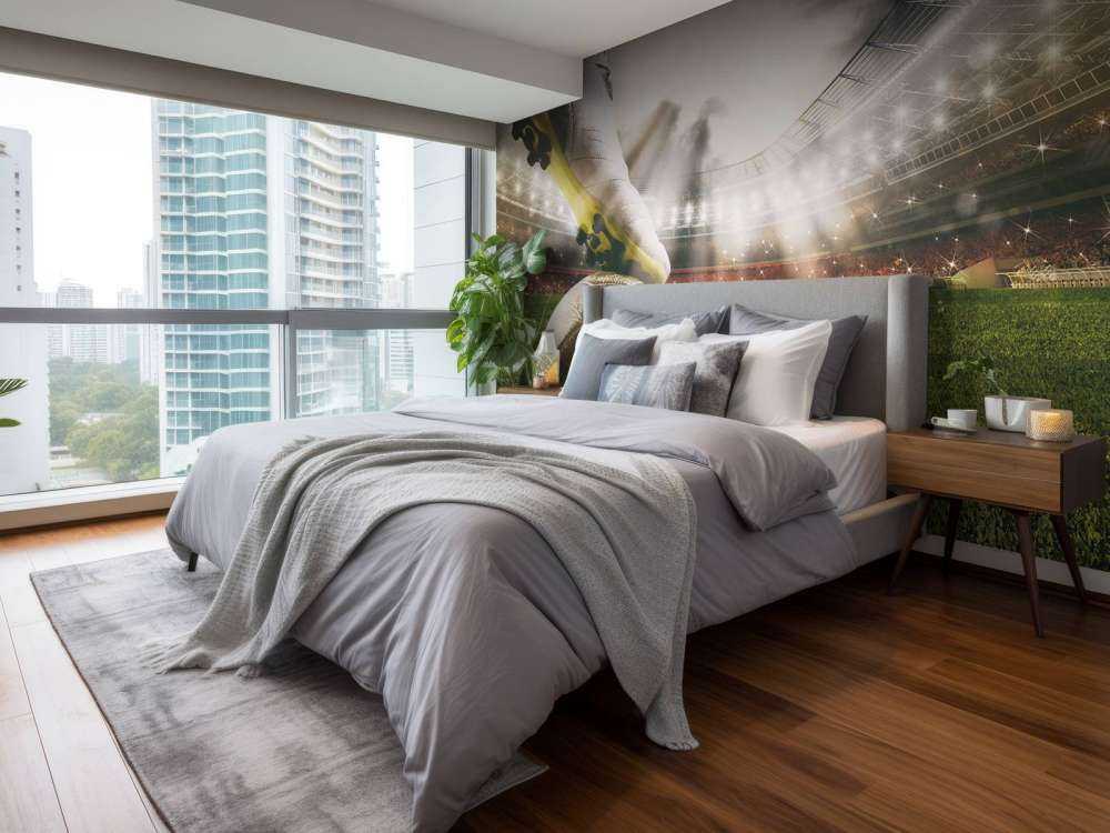 Voetballer in stadion